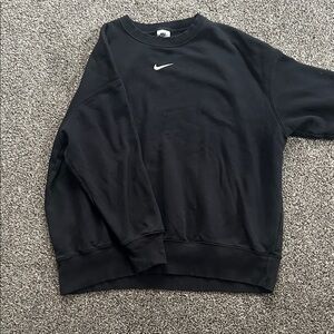 Nike Women's Black Sweatshirt with Swoosh